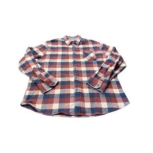 Flag & Anthem Dry Goods Supply Plaid Flannel Shirt Red Blue Cream Xl Long Sleeve